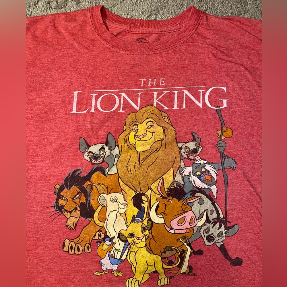 Vintage Lion King Movie Logo Adult Mens Size XXL 2XL Red Cartoon DVD Shirt